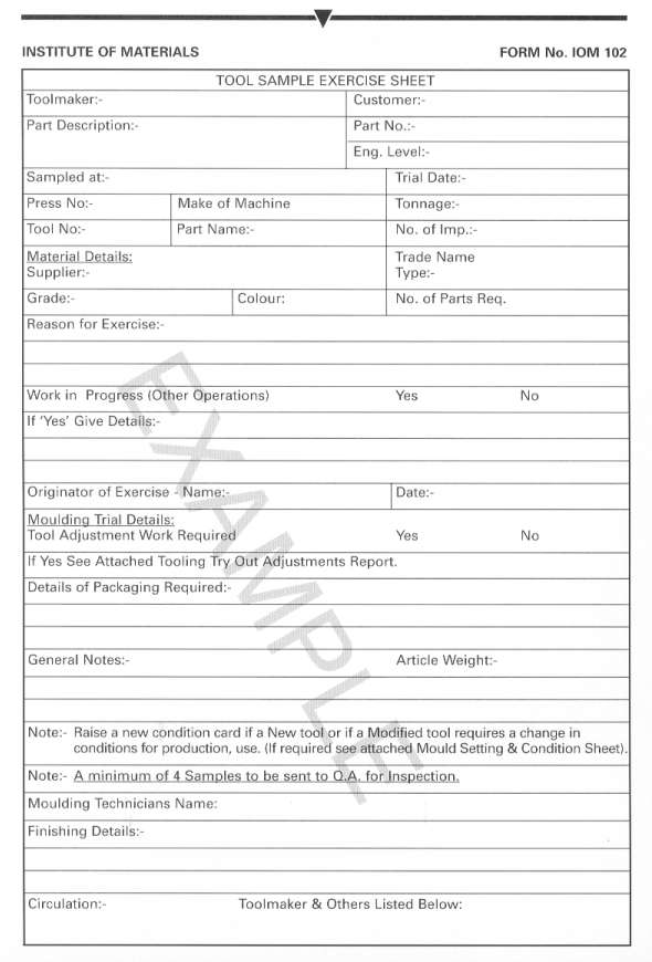 Tool Sample Exercise Sheet