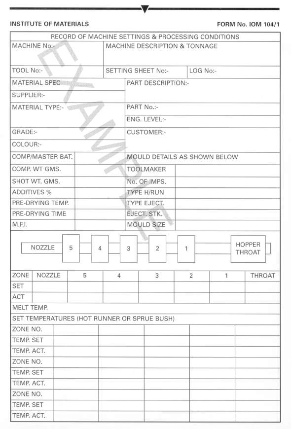 Settings & Conditions Record Form