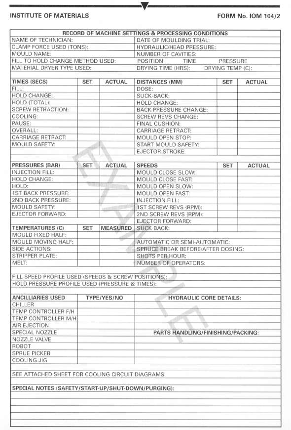 Settings & Conditions Record Form